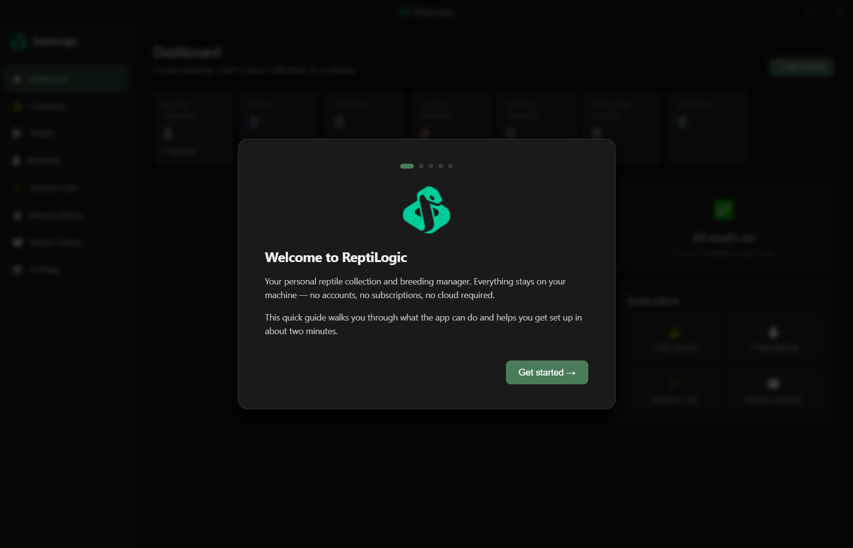 First-run wizard welcome screen